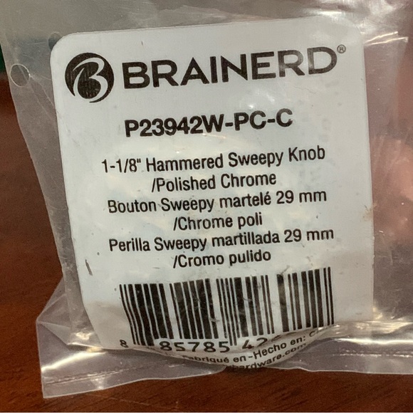 NWT Brainerd Hammered Sweepy Knob/ Polished Chrome - Picture 2 of 5